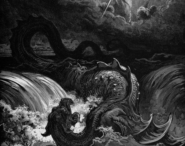 representación del monstruo del Leviatán
