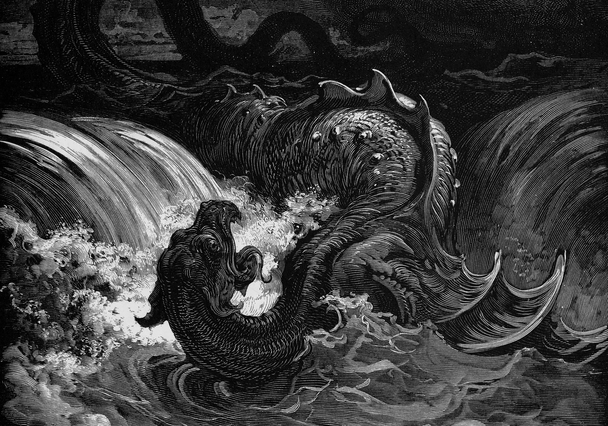 representación del monstruo del Leviatán