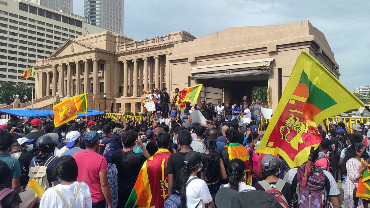 Manifestantes en Sri Lanka