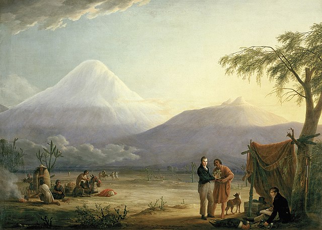 Alexander von Humboldt y Aimé Bonpland en el Chimborazo. Pintura de Friedrich Georg Weitsch en 1810.