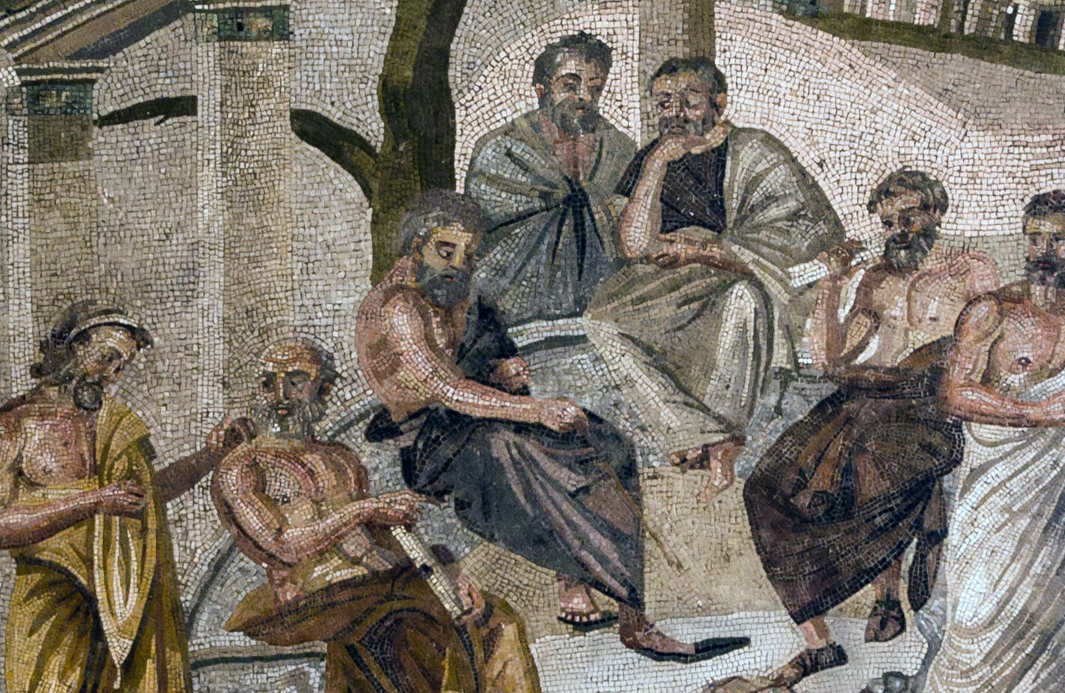 Mosaico de la Academia de Platón - de la Villa de T. Siminius Stephanus en Pompeya. Siglo I d.C.