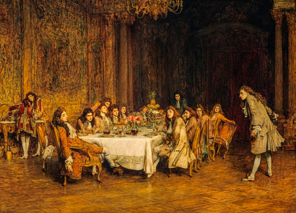 ‘Voltaire’, de William Quiller Orchardson, que muestra una disputa de Voltaire con el Duque de Rohan en una cena. National Galleries Scotland / Wikimedia Commons