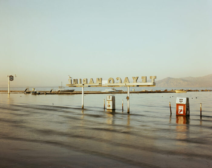 Submerged gas pumps, Salton Sea (1983).