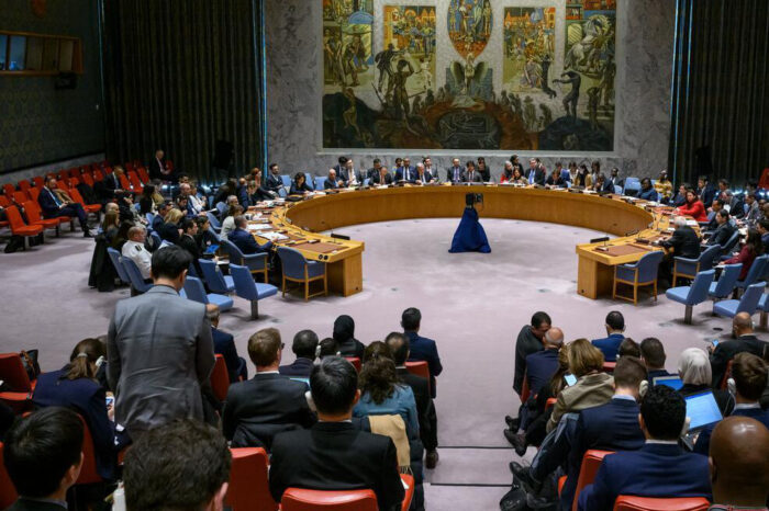 El Consejo de Seguridad se reúne para tratar la situación en Oriente Medio, incluida la cuestión palestina. Foto ONU/Loey Felipe