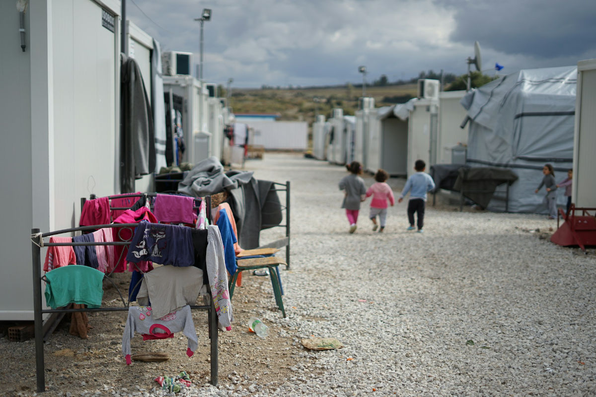 Campo de refugiados sirios en las afueras de Atenas