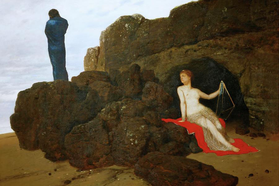Ulises y Calipso - 1882 Madera,104 x 150 cm, pintura de Arnold Boecklin (1827-1901).