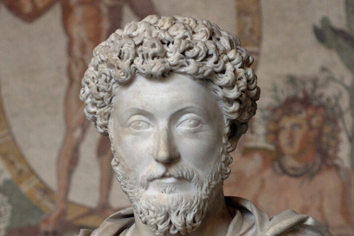 Busto de Marco Aurelio (reinado 161-180 d.C.).