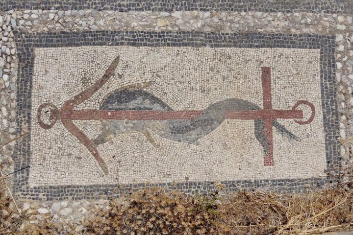 Mosaico del barrio del Teatro en Delos, Grecia. Olaf Tausch/Wikimedia Commons, CC BY