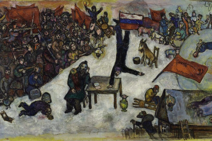 Marc Chagall (1887, Imperio Ruso - 1985, Francia). Boceto para La Revolución.