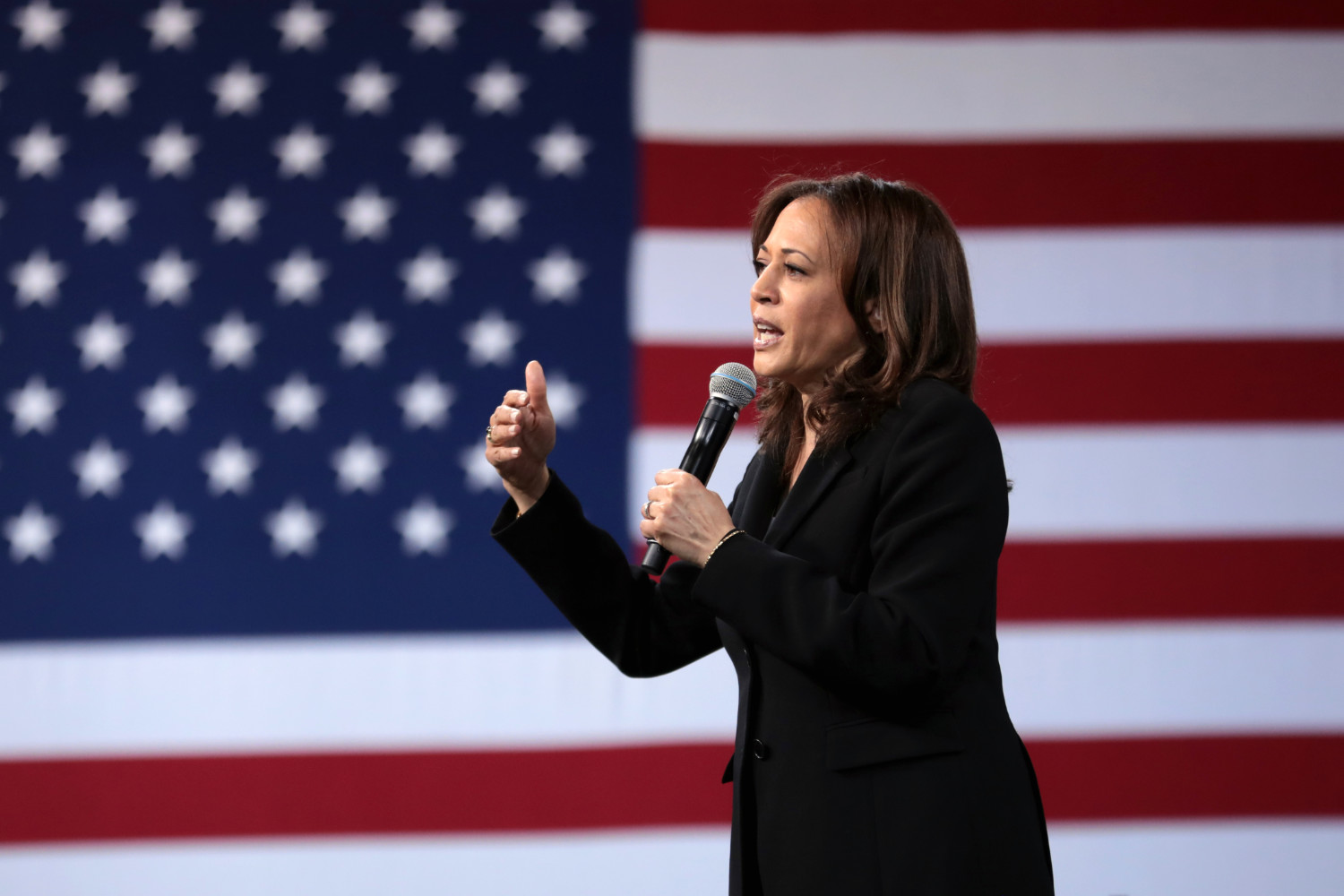 Kamala Harris en un discurso durante la campaña presidencial