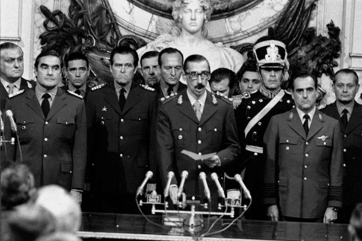 Dictator Jorge Rafael Videla sworn in as president at the Casa Rosada on March 29, 1976.