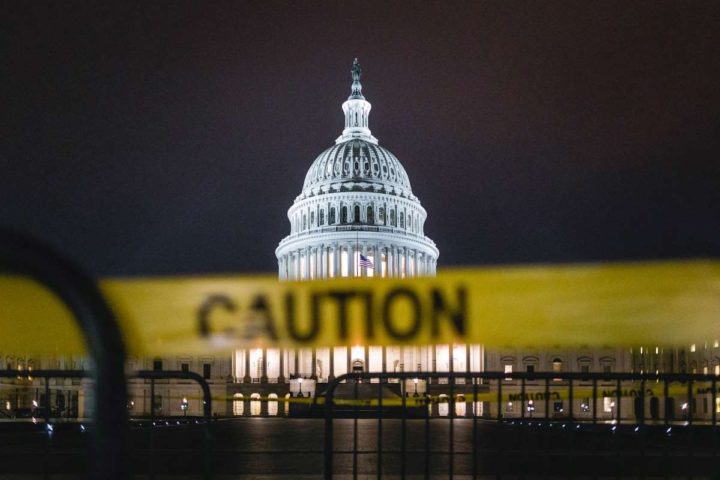 Caution Tape at the United States Capitol in Washington D.C.