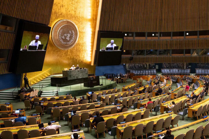 A broad view of the 2nd plenary session of the seventy-ninth session of the General Assembly. UN Photo/Manuel Elías